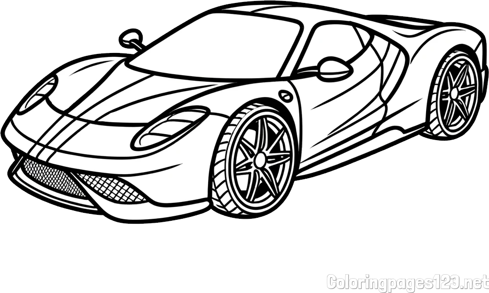 Free Printable Coloring Page of a Racing Car