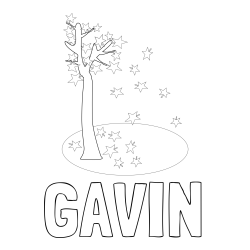 Online Created Coloring Page - GAVIN Coloring Page and Autumn Tree Coloring Page for Kids