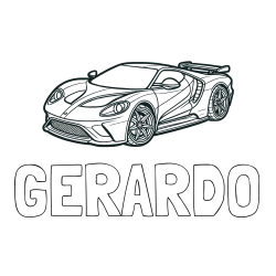 Online Created Coloring Page - GERARDO Coloring Page and Coloring Page of a Fast Sport's Car
