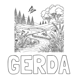 Online Created Coloring Page - GERDA Coloring Page and Summer Nature Coloring Page