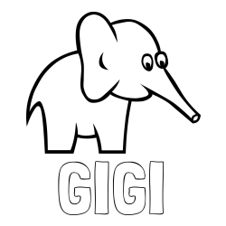 Online Created Coloring Page - GIGI Coloring Page and Easy Elephant Coloring Page