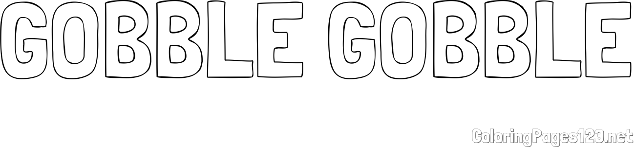 GOBBLE GOBBLE Coloring Page