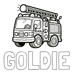 Online Created Coloring Page - GOLDIE Coloring Page and Children's Coloring Page of a Simple Fire Truck