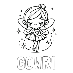 Online Created Coloring Page - GOWRI Coloring Page and Children's Coloring Page of a Magical Fairy
