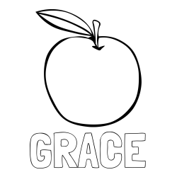 Online Created Coloring Page - GRACE Coloring Page and Simple Apple Coloring Page