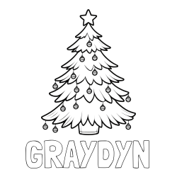 GRAYDYN Coloring Page and Christmas Tree with Star and Ornaments Coloring Page
