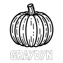 GRAYDYN Coloring Page and Easy Pumpkin Coloring