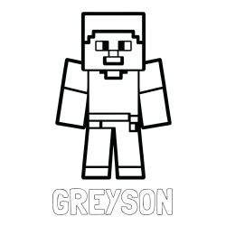 Online Created Coloring Page - GREYSON Coloring Page and Minecraft Steve Coloring Page