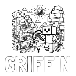 Online Created Coloring Page - GRIFFIN Coloring Page and Minecraft World Coloring Page