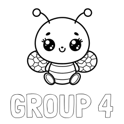 Online Created Coloring Page - GROUP 4 Coloring Page and Children's Coloring Page of a Cute Bee