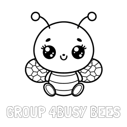 Online Created Coloring Page - GROUP 4BUSY BEES Coloring Page and Children's Coloring Page of a Cute Bee