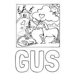 Online Created Coloring Page - GUS Coloring Page and The Coloring Page of Love-Struck Unicorns