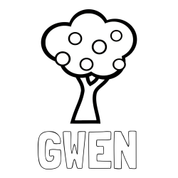 Online Created Coloring Page - GWEN Coloring Page and Apple Tree Coloring Page