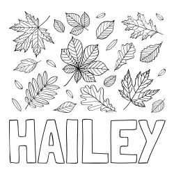 Online Created Coloring Page - HAILEY Coloring Page and Autumn Leaves Coloring Page