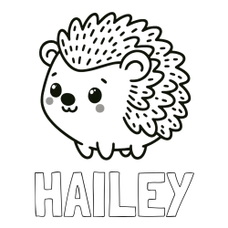 Online Created Coloring Page - HAILEY Coloring Page and Easy Hedgehog Coloring Page for Kids