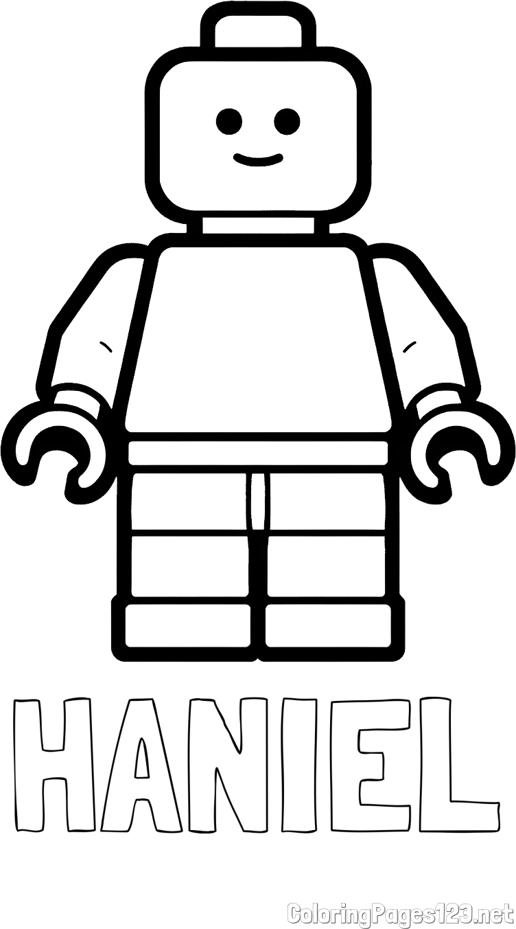 HANIEL Coloring Page and Easy LEGO Character Coloring Page