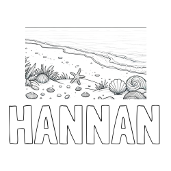 Online Created Coloring Page - HANNAN Coloring Page and Beautiful Seashore Coloring Page
