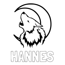 Online Created Coloring Page - HANNES Coloring Page and Howling Wolf Coloring Page