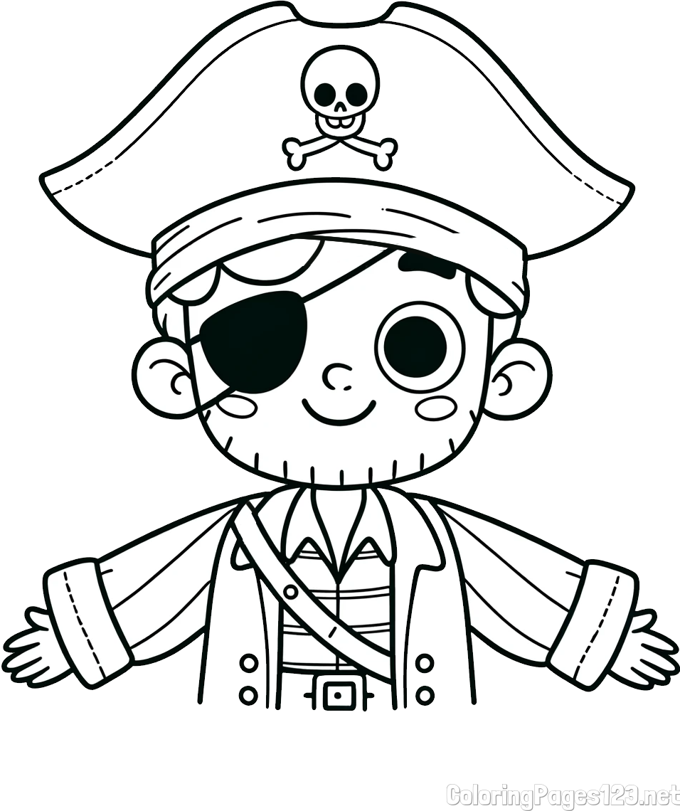 Happy Pirate Coloring Page