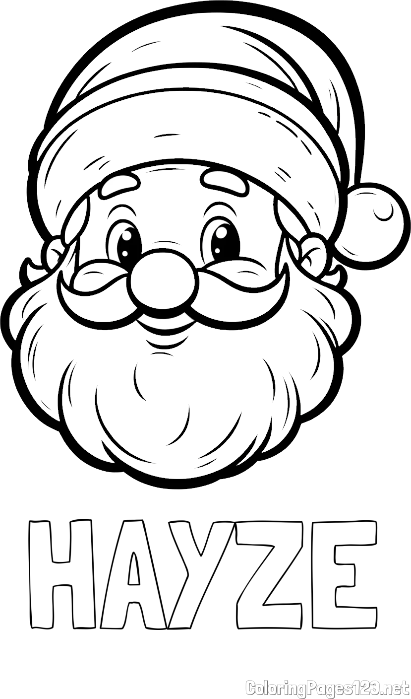 HAYZE Coloring Page and Easy Santa Claus Coloring Page