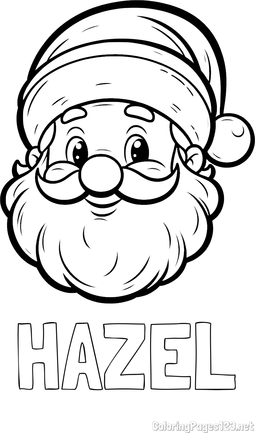 HAZEL Coloring Page and Easy Santa Claus Coloring Page