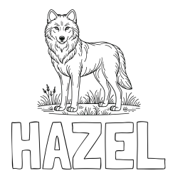Online Created Coloring Page - HAZEL Coloring Page and Wolf Coloring Page
