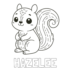 Online Created Coloring Page - HAZELEE Coloring Page and Easy Coloring Page of a Cute Squirrel