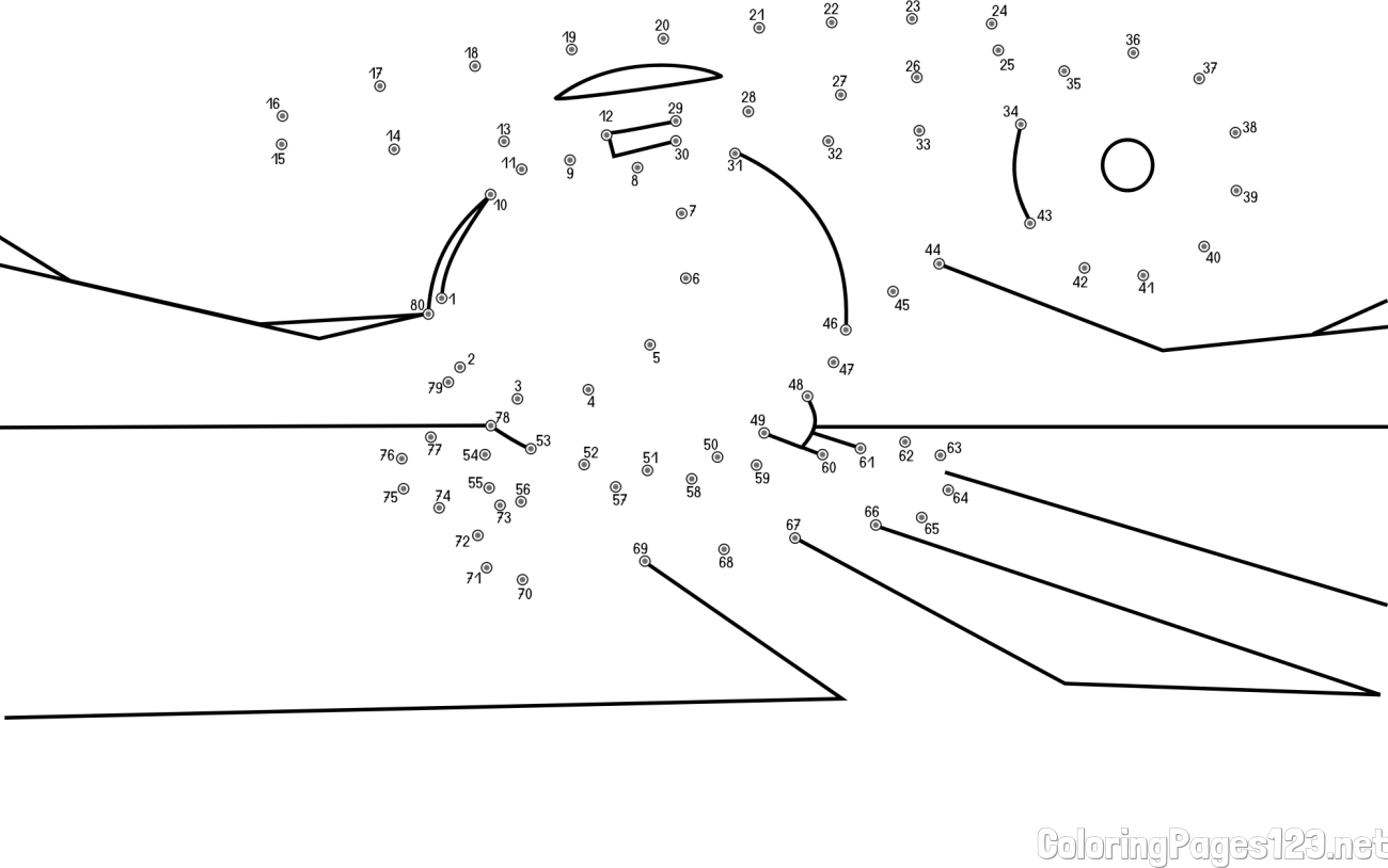Helicopter Connect the Dots Coloring Page