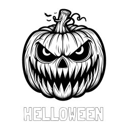 HELLOWEEN Coloring Page alongside Evil Pumpkin Face Coloring Page