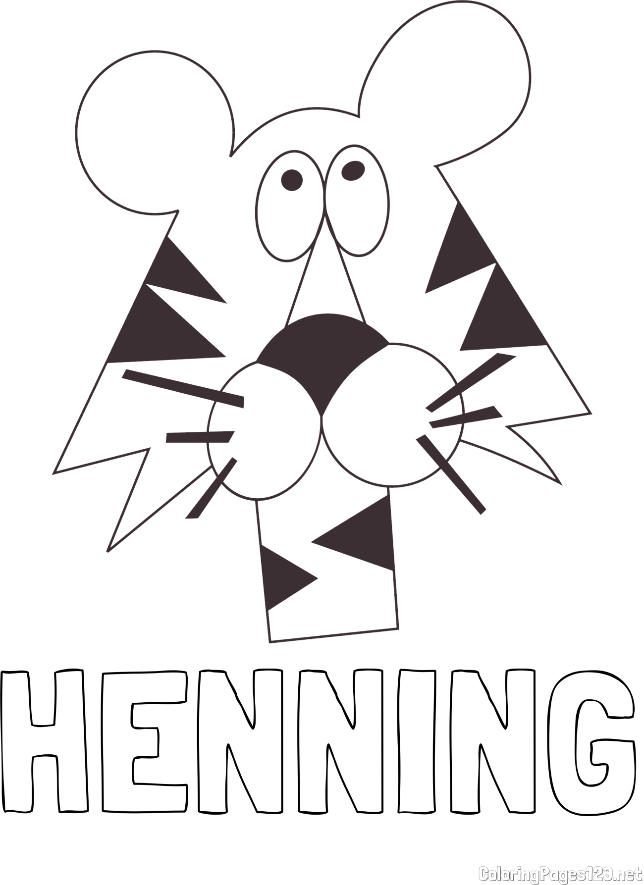 HENNING Coloring Page and Funny Tiger Coloring Page