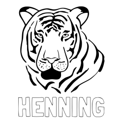 HENNING Coloring Page and Tiger Head Coloring Page