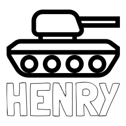 Online Created Coloring Page - HENRY Coloring Page and Easy Tank Coloring Page for Young Kids