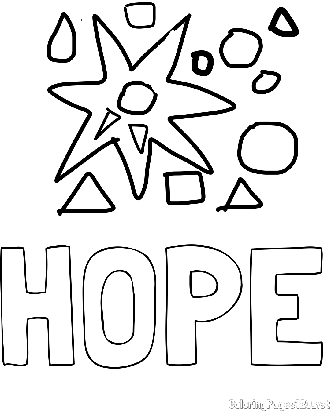 HOPE Coloring Page and Shapes