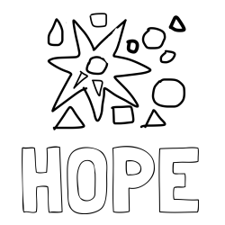 Online Created Coloring Page - HOPE Coloring Page and Shapes