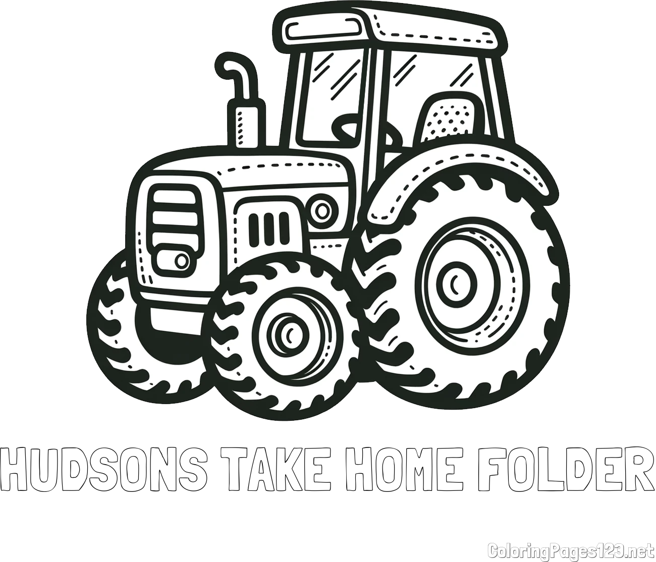 HUDSONS TAKE HOME FOLDER Coloring Page and Beautiful Tractor Coloring Page