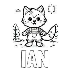 Online Created Coloring Page - IAN Coloring Page and Cute Wolf Coloring Page