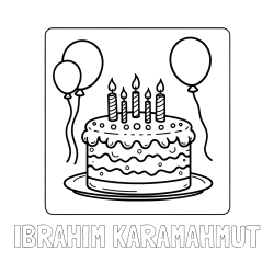 Online Created Coloring Page - İBRAHIM KARAMAHMUT Coloring Page and 5th Birthday Cake Coloring Page