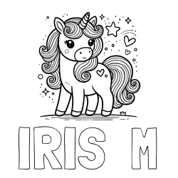 Online Created Coloring Page - IRIS  M Coloring Page and Cute Unicorn Coloring Page