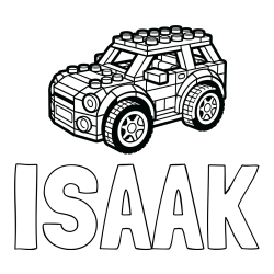 Online Created Coloring Page - ISAAK Coloring Page and LEGO Car Coloring Page