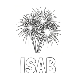 Online Created Coloring Page - ISAB Coloring Page and Beautiful Fireworks Coloring Page