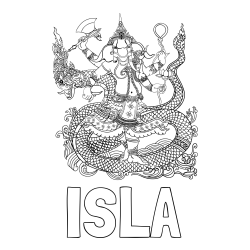 ISLA Coloring Page and Abstract Elephant and Dragon Coloring Page