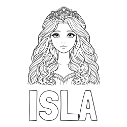 Online Created Coloring Page - ISLA Coloring Page and Princess Coloring Page