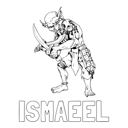 Online Created Coloring Page - ISMAEEL Coloring Page and Fierce Goblin Coloring Page