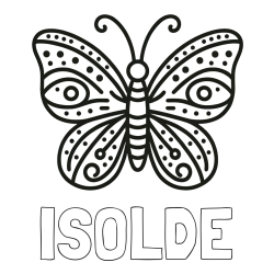 Online Created Coloring Page - ISOLDE Coloring Page and Butterfly Coloring Page (Simple)