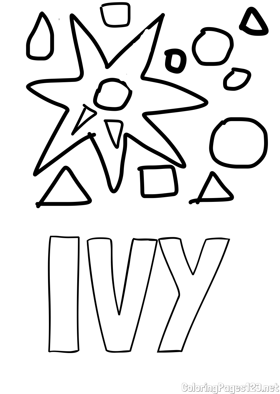 IVY Coloring Page and Shapes