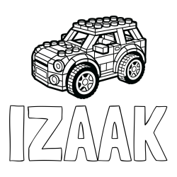 Online Created Coloring Page - IZAAK Coloring Page and LEGO Car Coloring Page