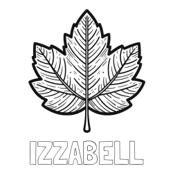 Online Created Coloring Page - IZZABELL Coloring Page and Autumn Leaf Coloring Page
