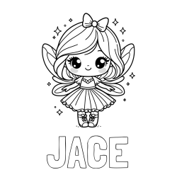 JACE Coloring Page and Coloring Page of a Magical Fairy with a Cute Face