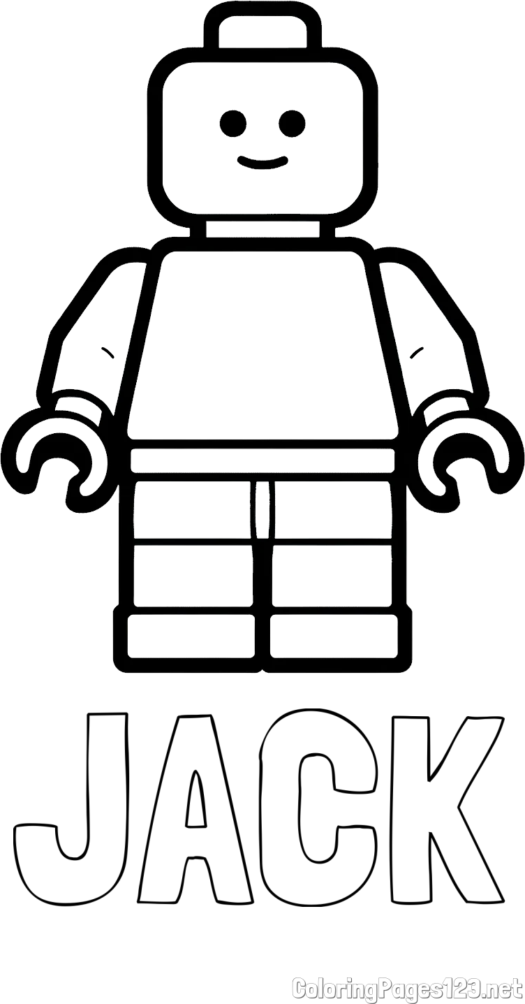 JACK Coloring Page and Easy LEGO Character Coloring Page