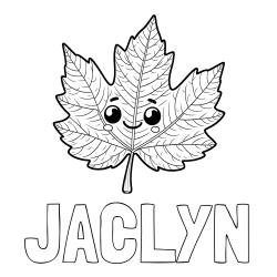 Online Created Coloring Page - JACLYN Coloring Page and Smiling Leaf Coloring Page for Kids